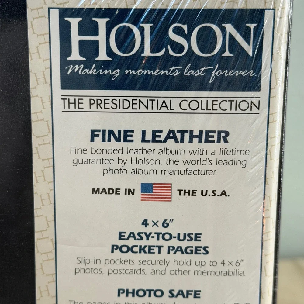 Holson Presidential Collection Navy Bonded Leather 4x6 Photo Album Set of 2